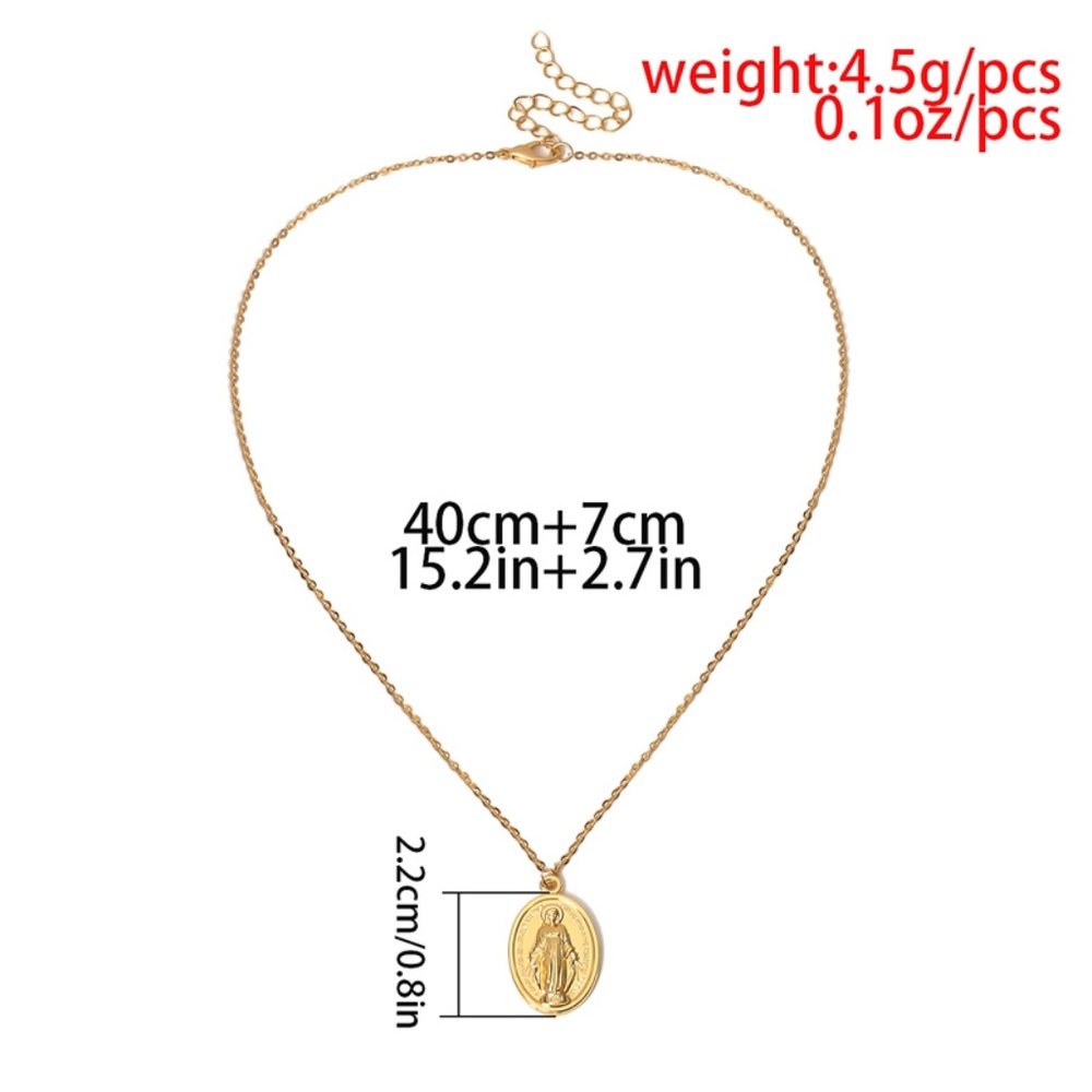 Rosary Maria Coins Pendant Necklaces - Picture 5 of 11